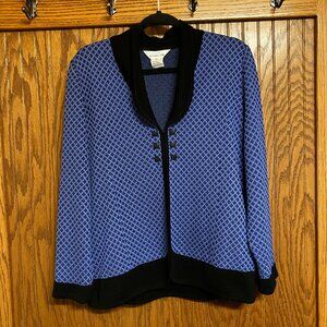 Exclusively Misook Blue & Black Jacket Large L